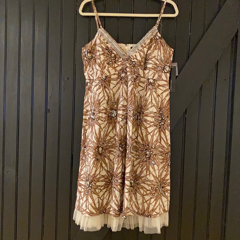 Ideology 2 layered beaded dress nwt size 12